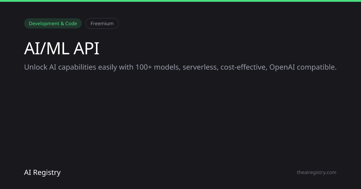 AI/ML API — AI Tool Review & Details