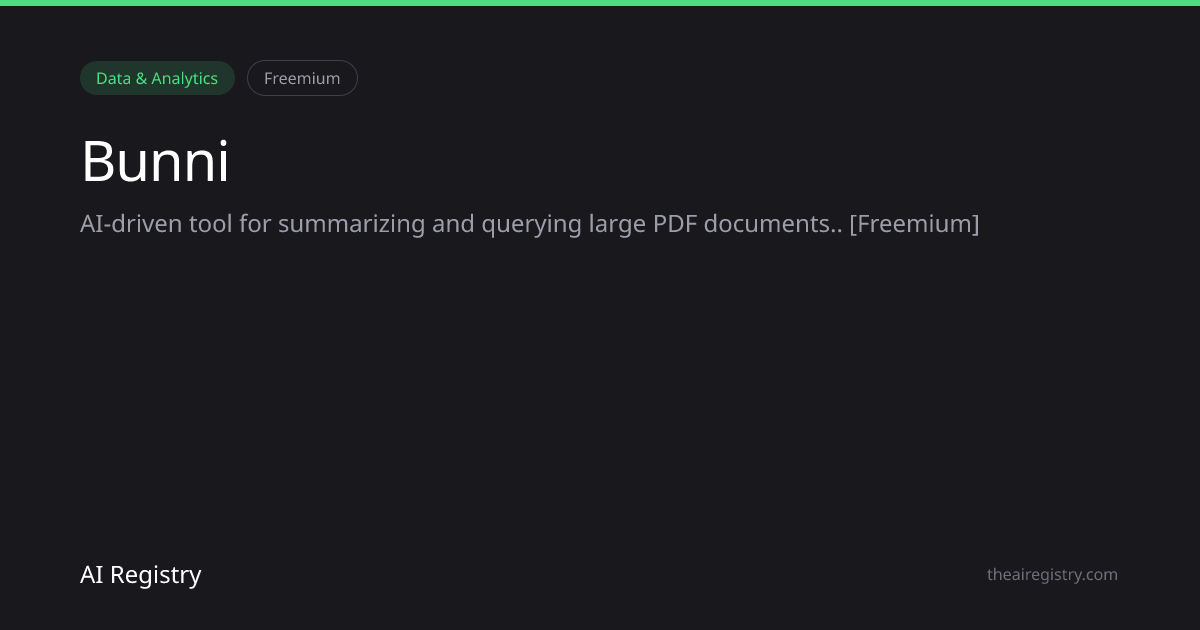 Bunni — AI Tool Review & Details