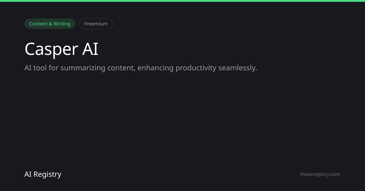 Casper AI — AI Tool Review & Details