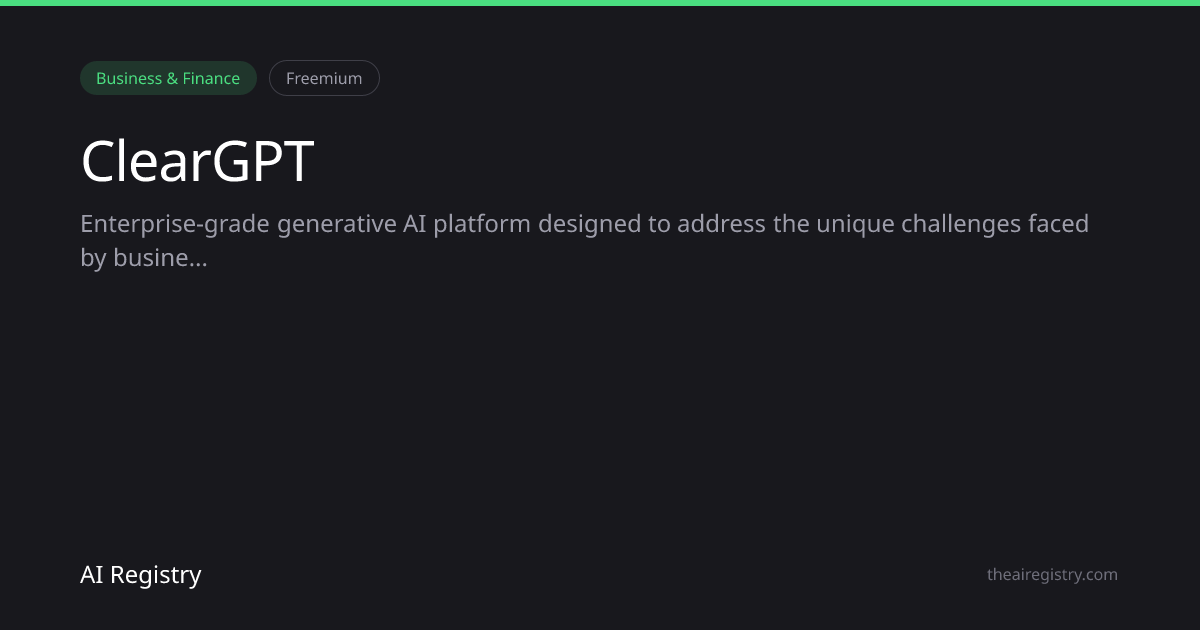 ClearGPT — AI Tool Review & Details