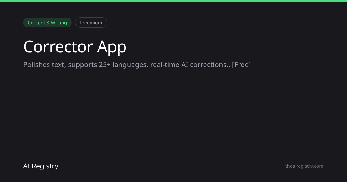 Corrector App — AI Tool Review & Details