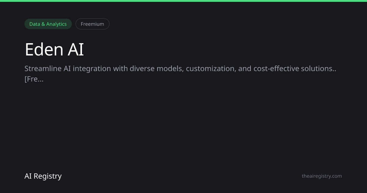 Eden AI — AI Tool Review & Details