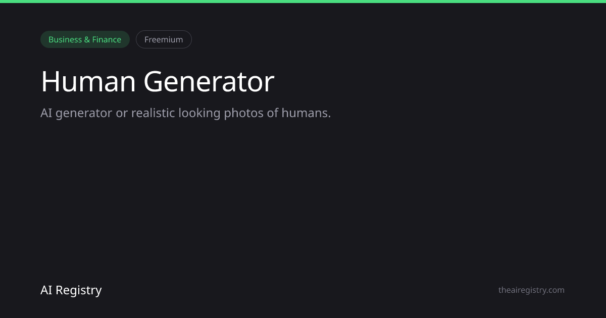 Human Generator — AI Tool Review & Details