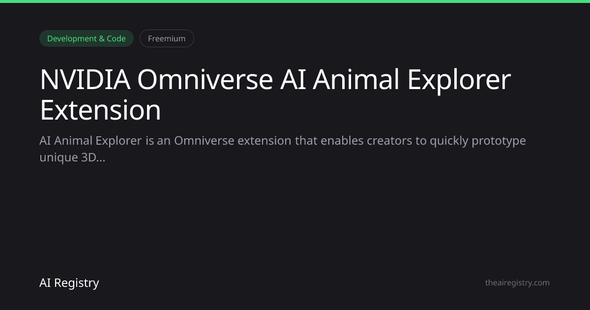 NVIDIA Omniverse AI Animal Explorer Extension — AI Tool Review & Details