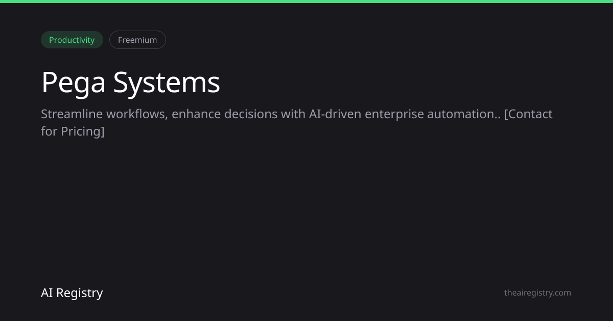 Pega Systems — AI Tool Review & Details