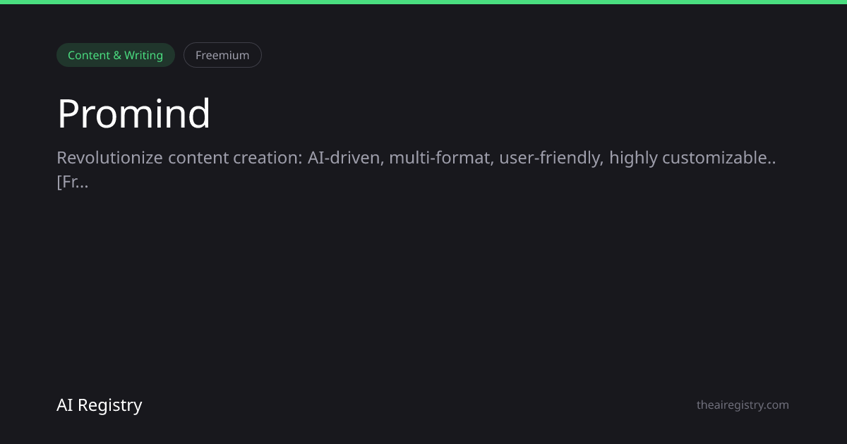 Promind — AI Tool Review & Details