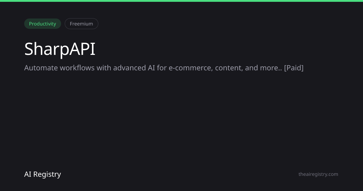 SharpAPI — AI Tool Review & Details
