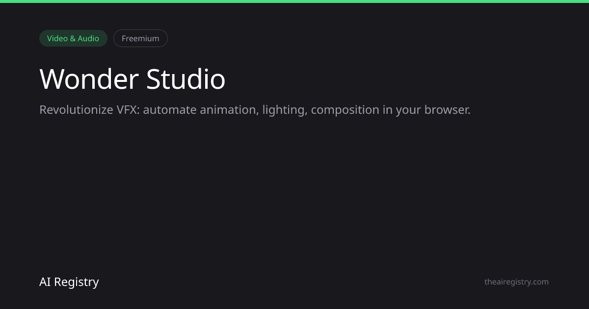 Wonder Studio — AI Tool Review & Details
